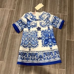 NWT Blue & White Girls Dress Size 8